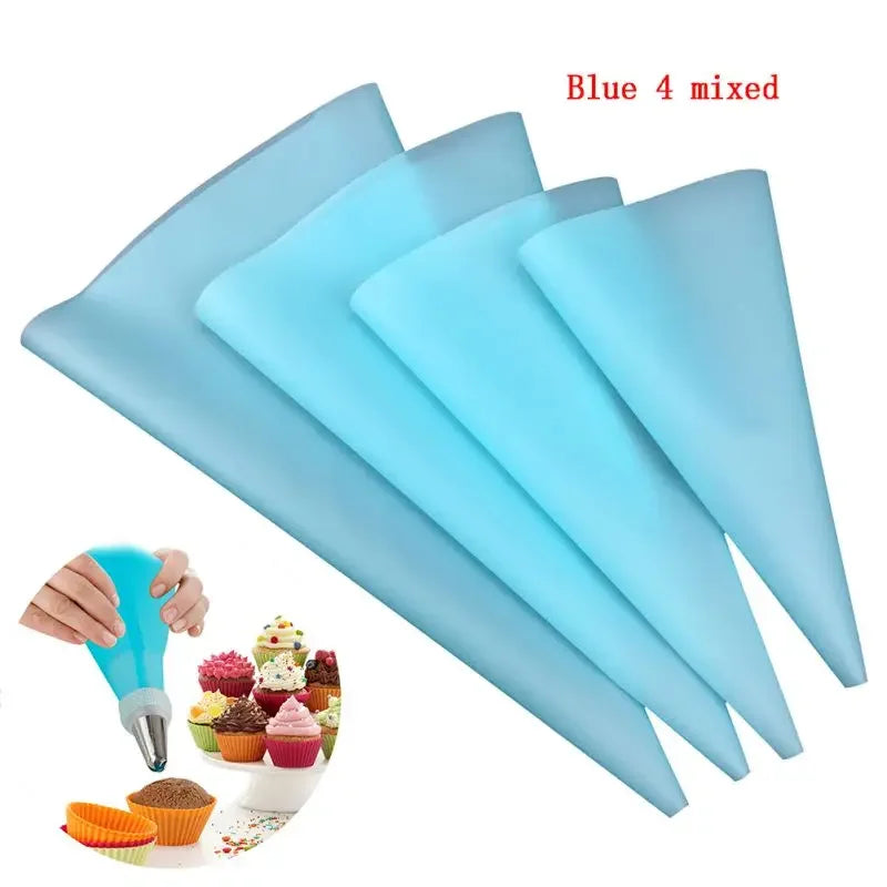 4Pcs/Set Silicone Pastry Bag Tips Kitchen DIY Cake Icing Piping Cream Cake Decorating Tools Reusable Pastry Bags Set Oasis Select
