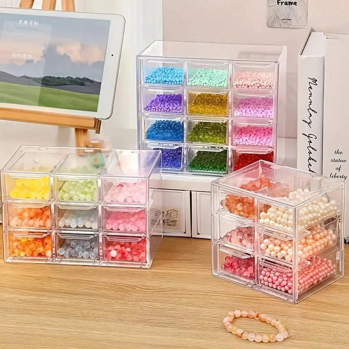 Acrylic Large Capacity Drawer Transparent Divided Beaded Storage Box DIY Handmade Jewelry Display Box Oasis Select