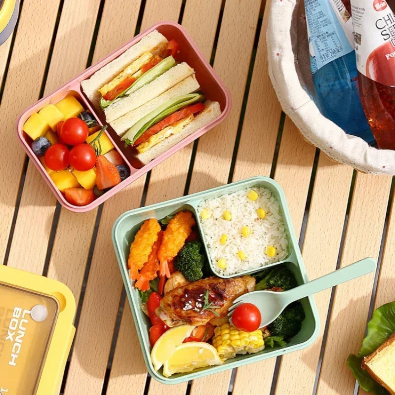 850ml/1100ml Lunch Box Microwave Portable Bento Boxes with Tableware for Kids School Leakproof 4 Grid Food Snack Containers Oasis Select