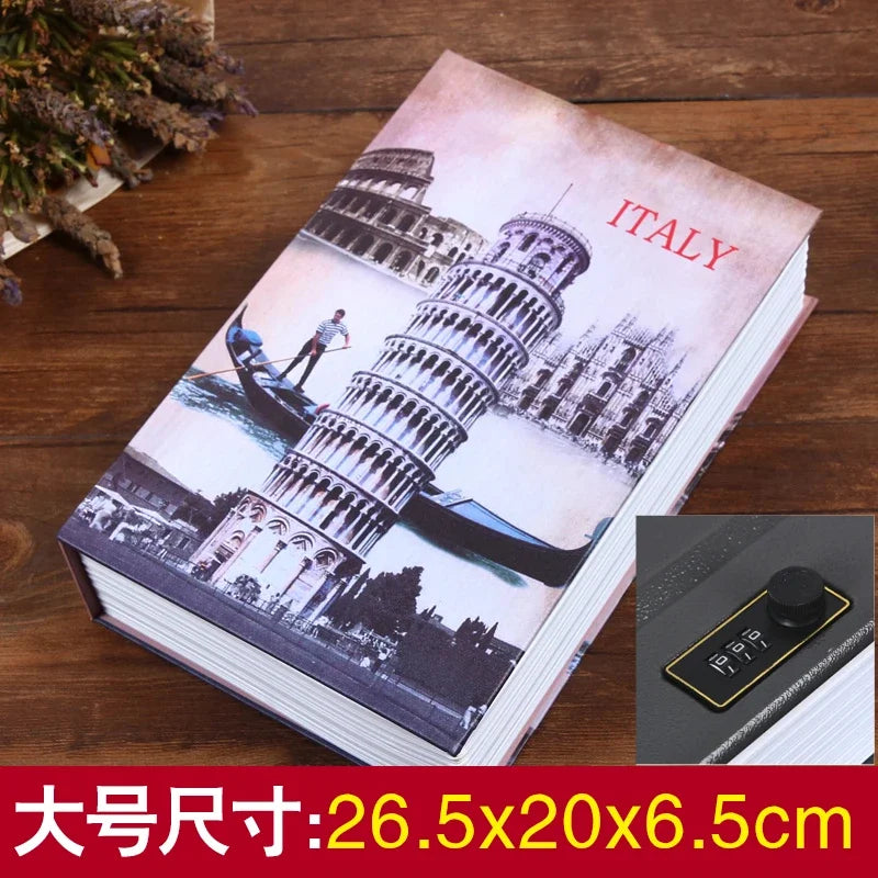 Simulation Book Coin Bank Paper Money Password Box Children Safe