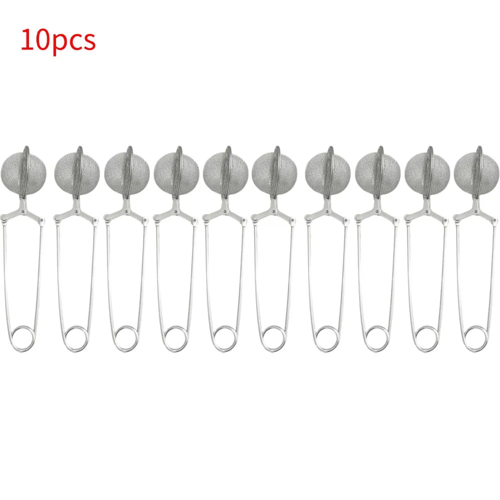 Stainless Steel Spoon Tea Ball Infuser Filter Squeeze Leaves Herb Mesh Strainer Tea Infuser In Mesh Tea Ball Filter Teaware Oasis Select 10pcs