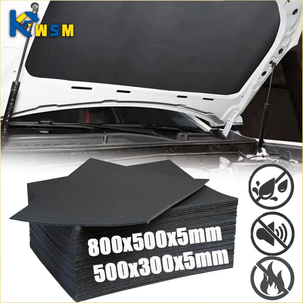 1-4PCS 5mm Car Sound Deadener Mat XPE Closed Cell Polyethylene Foam Noise Insulation Padding for Hood Door Anti Vibration Oasis Select