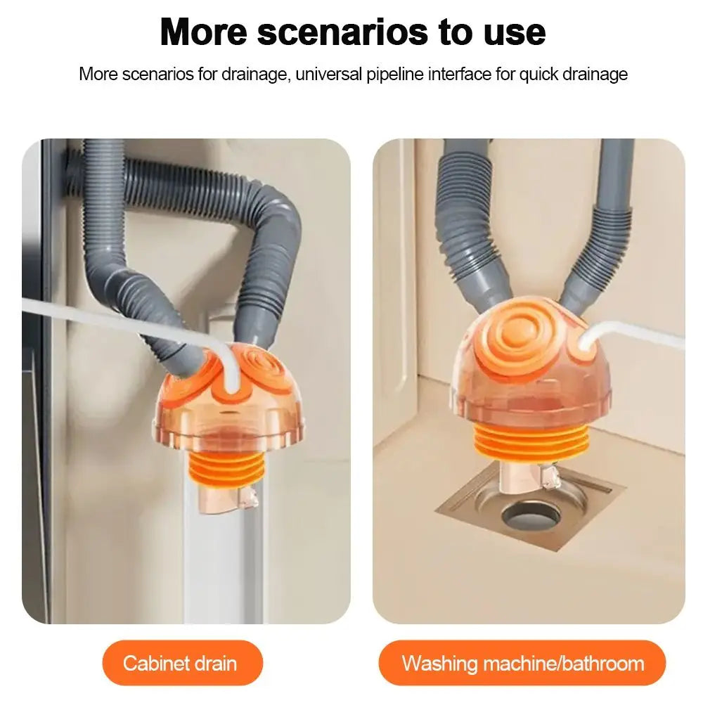 Useful Multi-port Sink Drain Pipe Adapter Anti-Odor 6 in 1 Washing Machine Floor Drain Multifunctional Sealing Plug Laundry Room Oasis Select