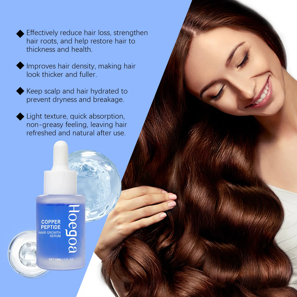 HOEGOA Copper Peptide Hair Serum – Scalp & Strengthener 30ml Hair Growth Serum Oasis Select