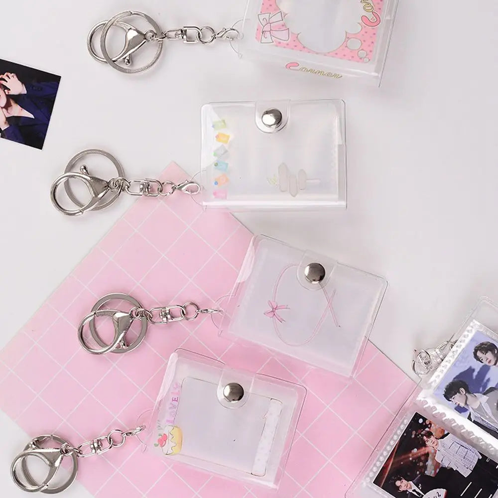 Book Albums Pendant Photo Holder Pictures Storage Card Bag Photo Album Keychain Collection Card Holder Card Book Keyring Oasis Select