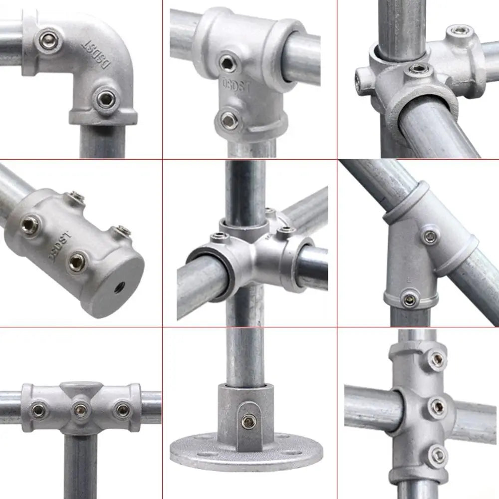 New 1\2''/3\4" Pipe Fitting Connector Aluminum Alloy Steel Fixed buckle Frame Fasteners DIY Corner Circular Pipe Connector pipes Oasis Select