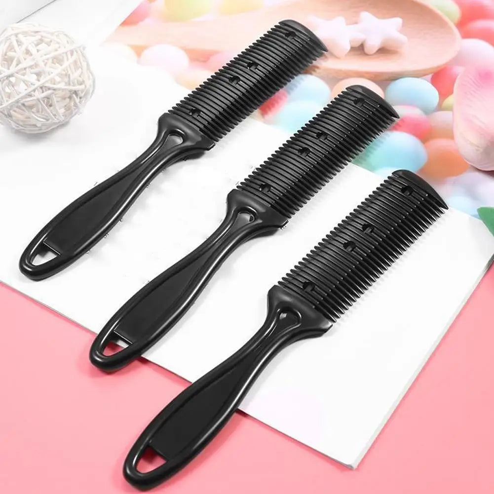 Barber Hair Cutting Comb with Razor Blades Thinning Hair Trimmer Styling Tool Haircut Brush Shaving Comb for Professional Haircu Oasis Select