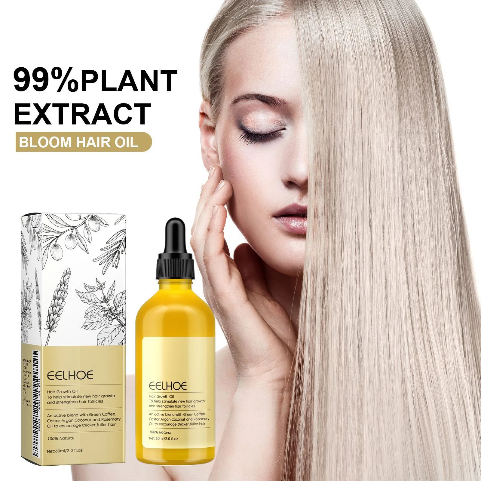 Eelhoe Rosemary Hair Growth Oil – Nourishing Scalp Serum 60ml Hair Growth Serum Oil Oasis Select
