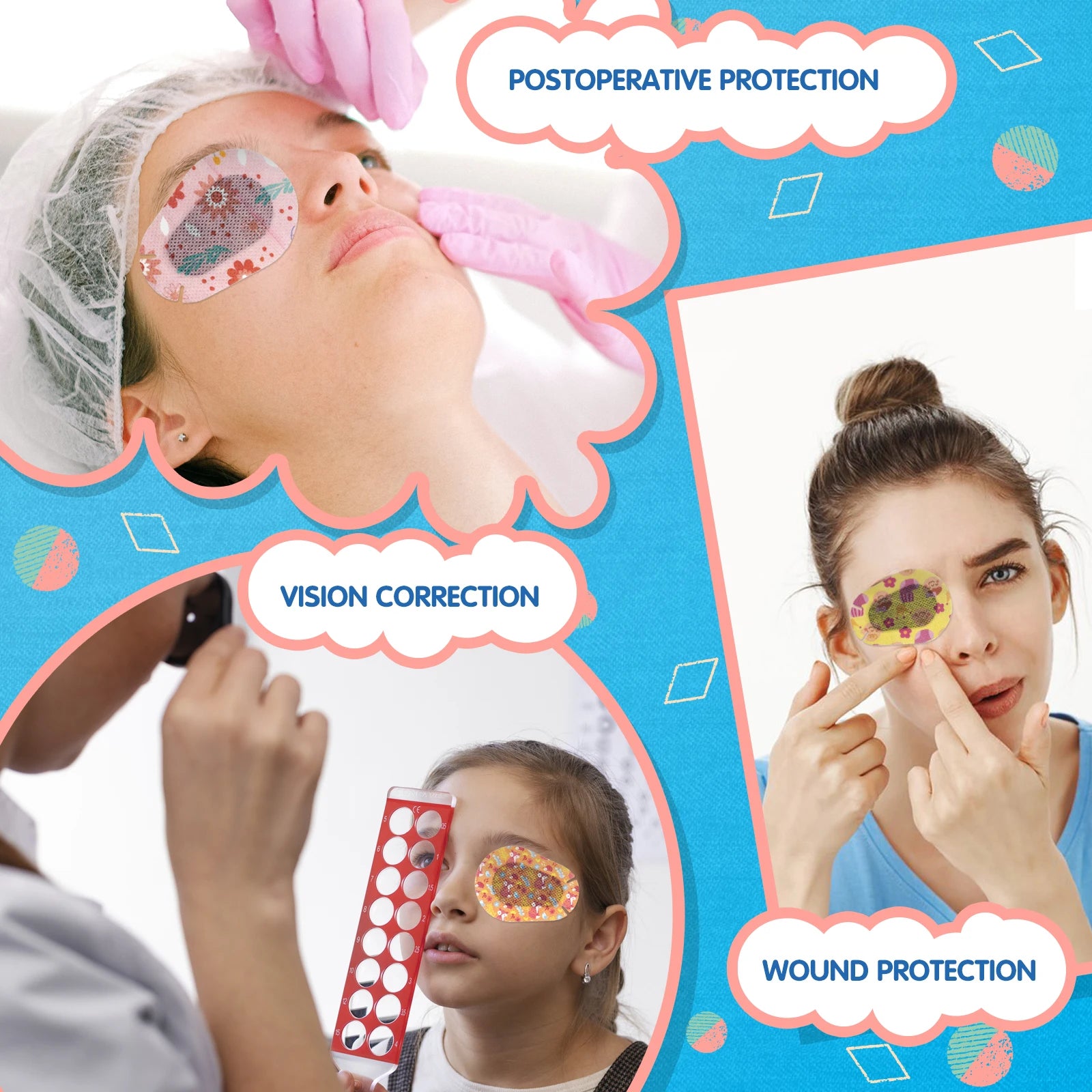 30-Pack Kids Cartoon Adhesive Eye Patches – Breathable & Sterile Kids Eye Patches Oasis Select