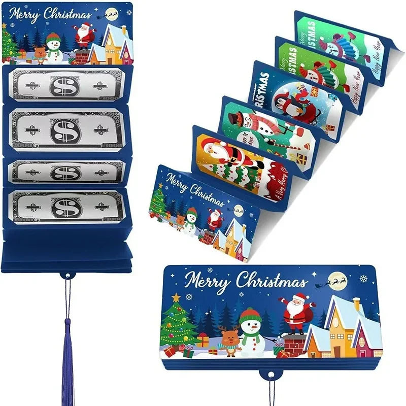 Christmas Money Holder Wallet Red Envelope Christmas Gift Envelope Greeting Card Creative Birthday Folding Cash Holder For Kids Oasis Select