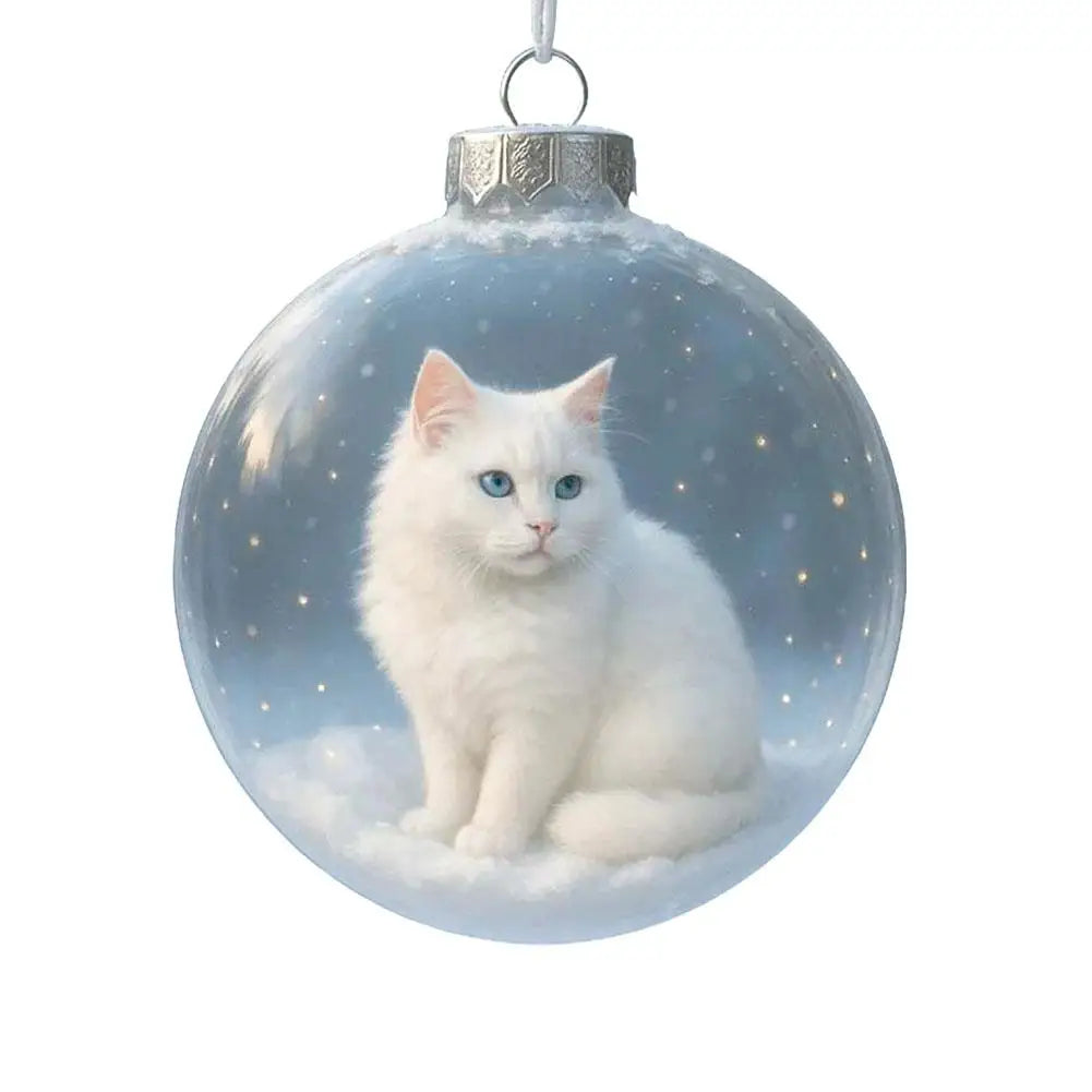 Cat Crystal Ball Acrylic Christmas Tree Ornaments | Holiday Décor