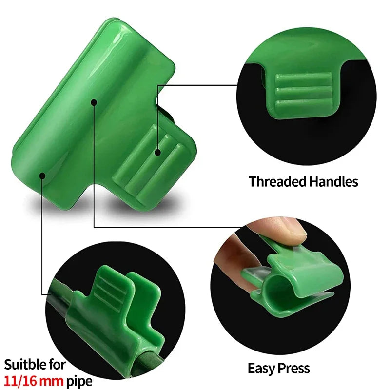 12Pcs Greenhouse Film Clamps Garden Tarpaulin Netting Tunnel Hoop Pipe Clamp Shed Row Cover Shading Frame Support Planting Tools Oasis Select