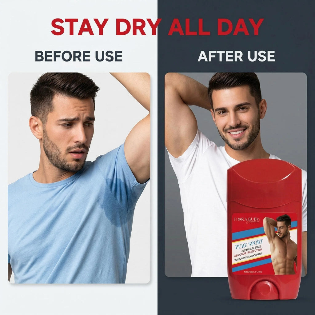 Flora Ruby deodorant stick for men, each 68g/2.39 oz, long lasting fragrance,Can be used after exercise Oasis Select