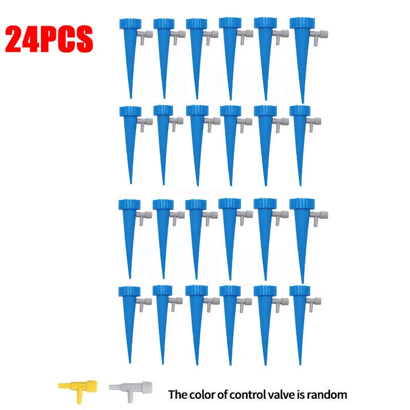 Automatic Drip Plants Irrigation Drip Irrigation Garden Watering System Garden Plant Self Watering Kits Insert Watering Devices Oasis Select 24PCS-Blue