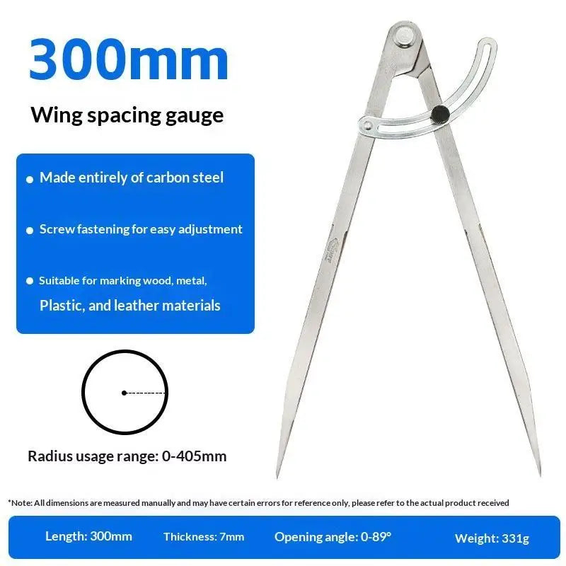 Stainless Steel Wing Divider Adjustable Lock Multipurpose Scriber for Leathercraft Woodworking Metalworking Marking Tools Oasis Select E