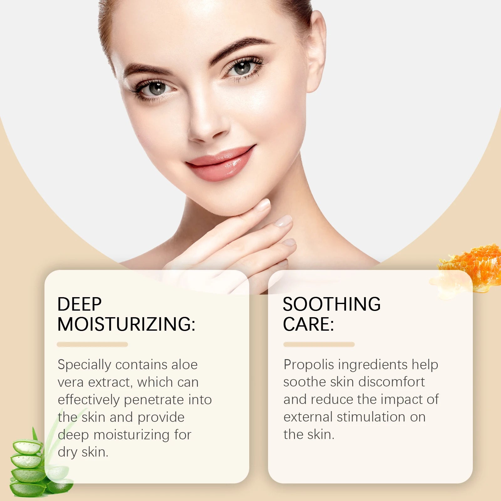 Aloe Propolis Moisturizing Cream Soothing Repairs Nourishing Wrinkles Remover Rejuvenating Brightening Face & Body Cream Oasis Select