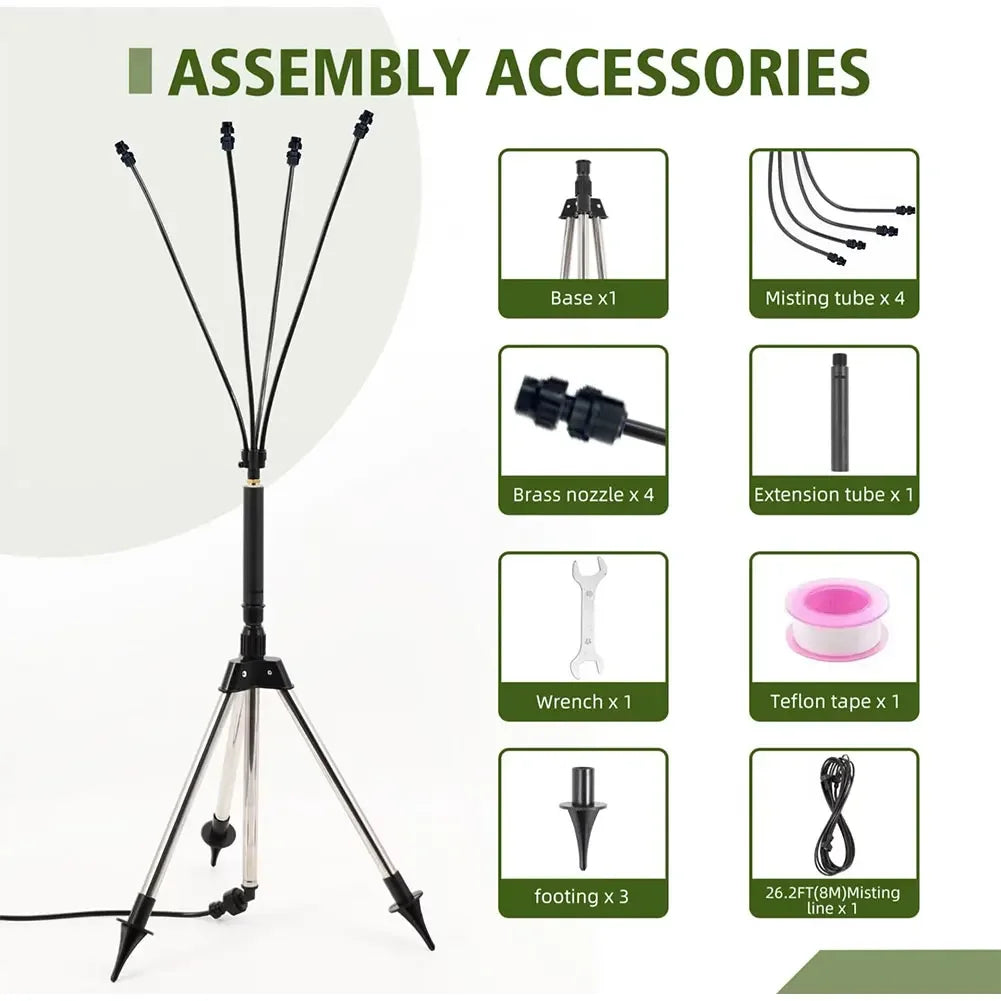 Portable Patio Standing Mister – 360° Adjustable Cooling System Outdoor Misting System Oasis Select