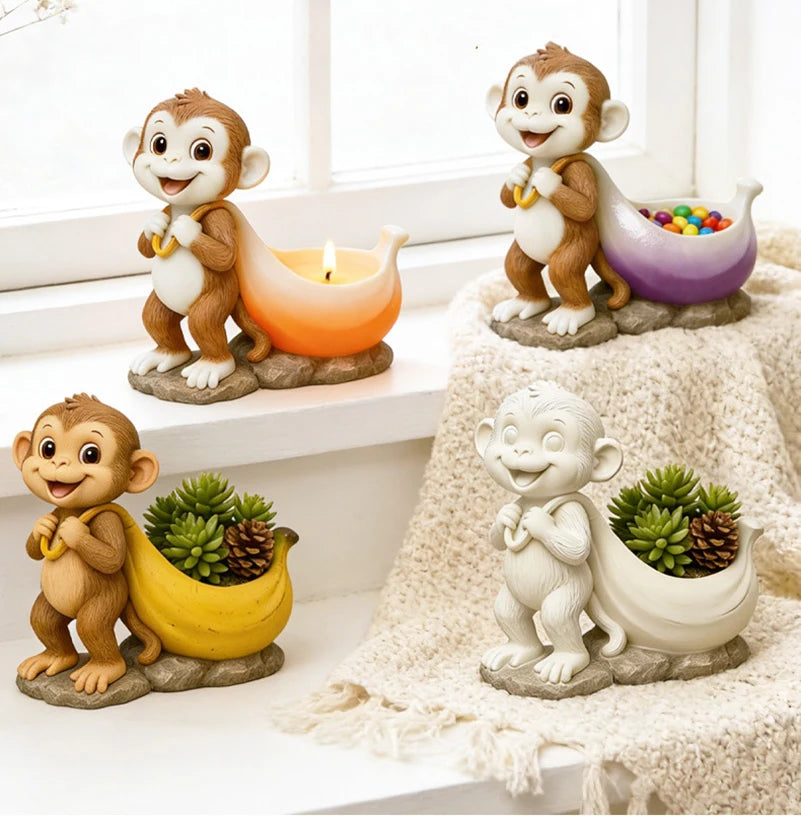 DIY Epoxy Film Scented Candle Cup Monkey Flower Pot Storage Silicone Mold Cement Gypsum Cup Abrasive Oasis Select
