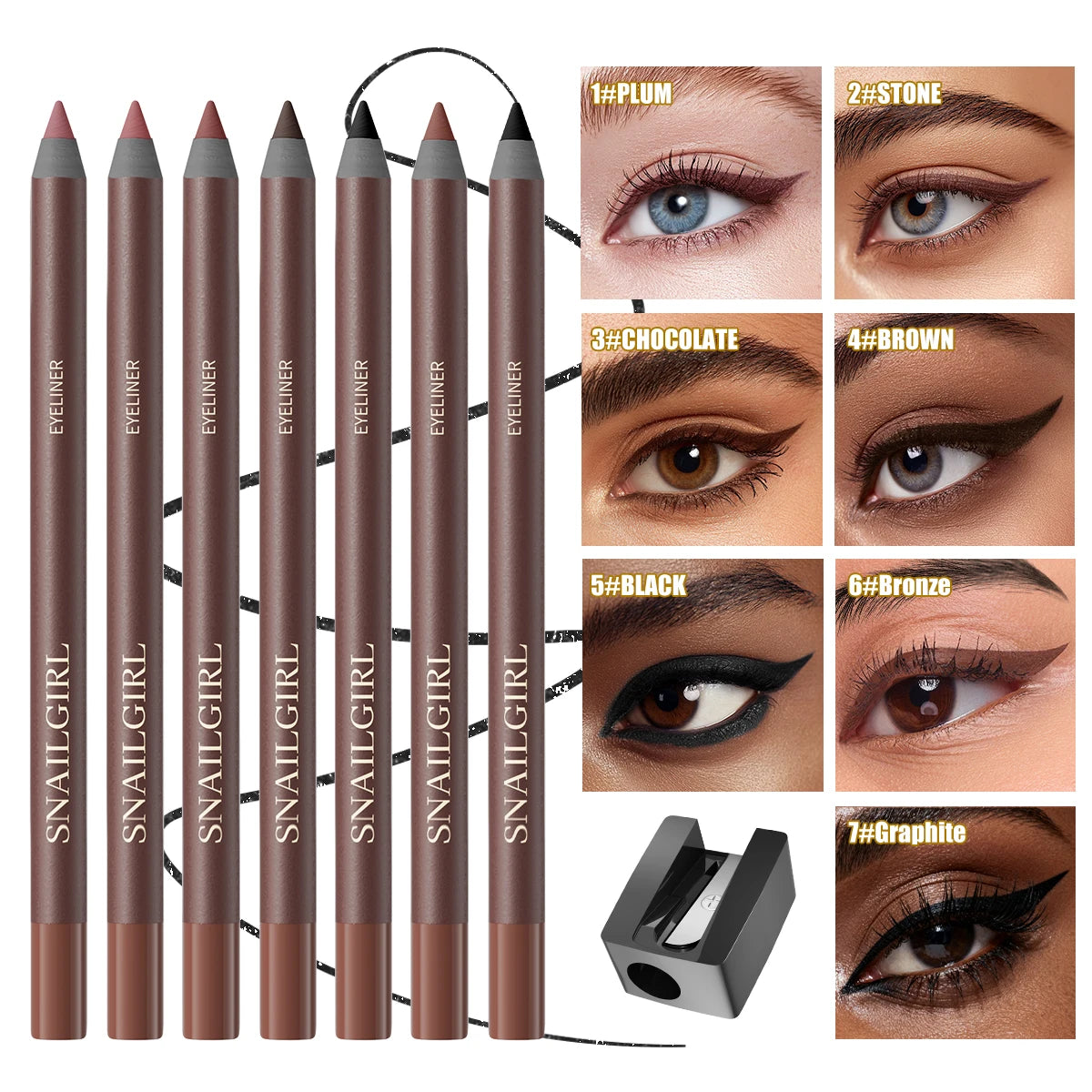 SNAILGIRL Waterproof Gel Eyeliner Pencil – Matte Quick Dry