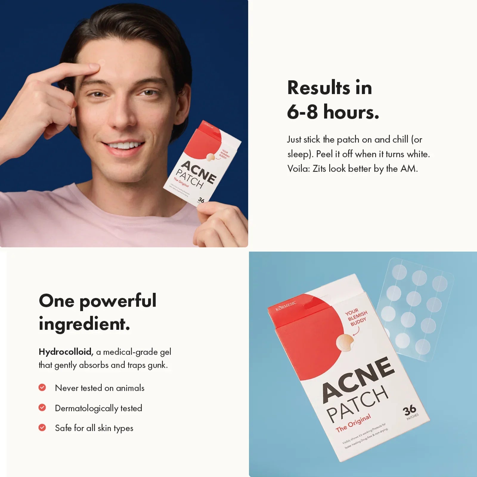 20/36pcs Acne Patches Hydrocolloid Invisible Pimple Patch for Face Fast Healing Spot Treatment Stickers for Overnight Makeup Oasis Select