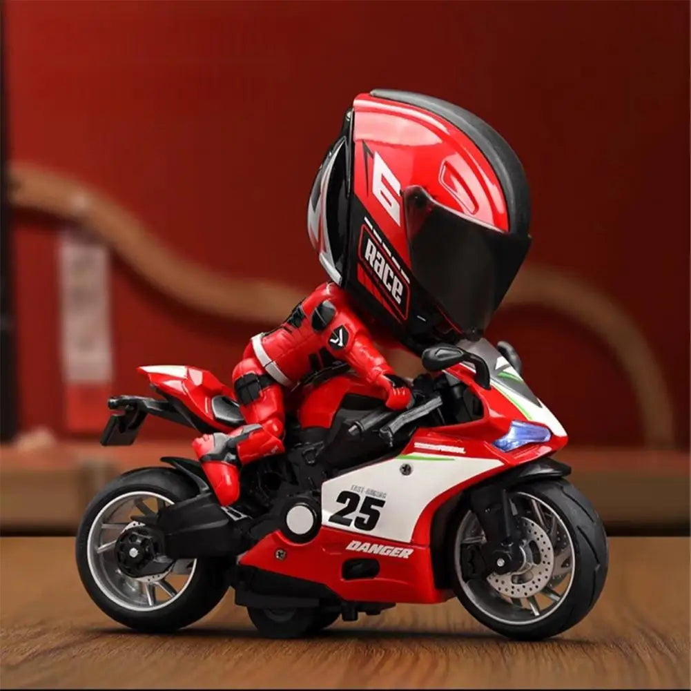 Motorcycle Rider Figurine Deformable Helmet Racing Driver Decoration Figurine Figurine Desktop Ornament Model Children's Gift Oasis Select