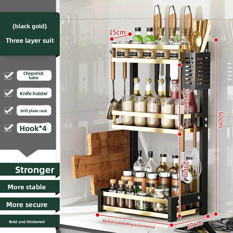 Kitchen Countertop Dish Storage Rack Bowl Rack Drain Rack Wrought Iron Multifunctional Desktop Dish Rack Oasis Select 3 full set of HJ