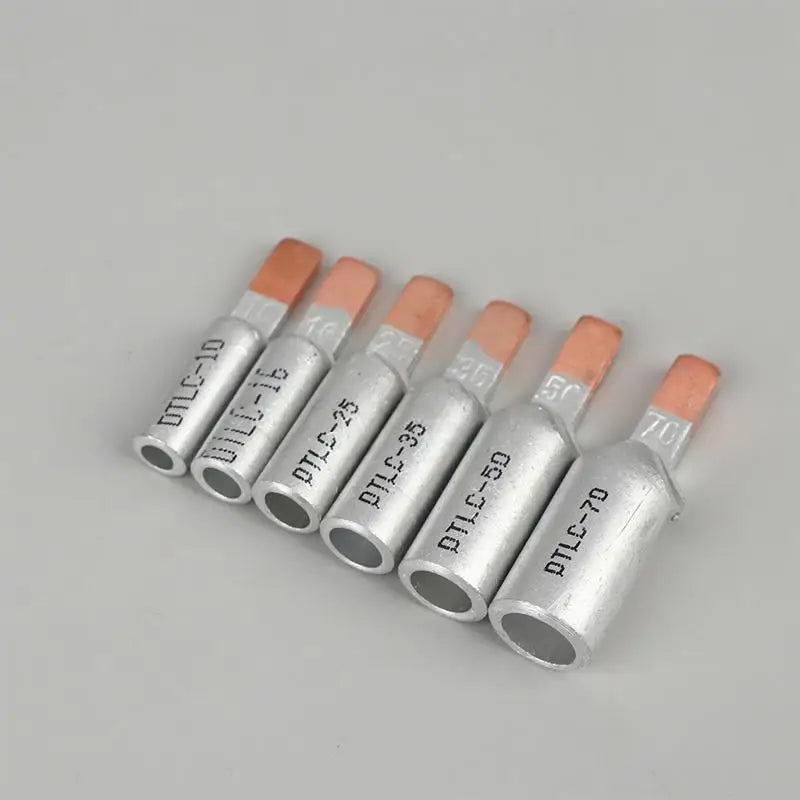5Pcs DTLC-10/16/25/35/50/70 Electrical Cable Wire Tubular Lug Screw Connection Connector Copper-AL Cord Spade Pin Crimp Terminal Oasis Select