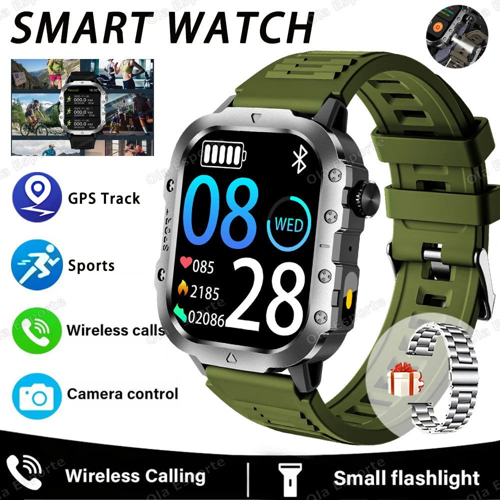 Ola Esporte 2.01" HD Smart Watch – Bluetooth & LED Flashlight