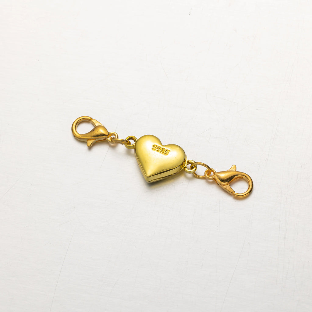 5pcs Heart Shape Locking Magnetic Jewelry Clasp Round Necklace Clasp Closures Bracelet Extender for DIY Jewelry Making Oasis Select