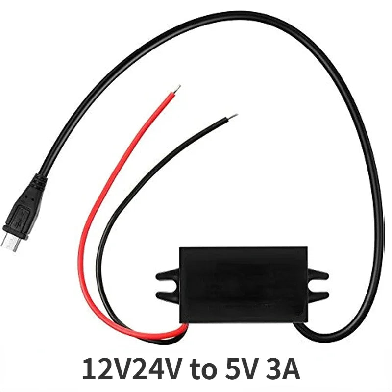 12V24V to 5V 3A Car Power Converter Mini Micro USB Output Adapter Step Down Voltage Power Supply DC-DC with Reverse Protection Oasis Select Micro USB 12V24V 5V 3A|China Mainland