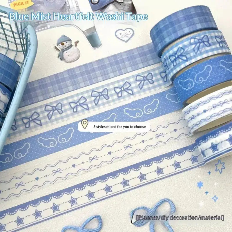 2/3Pcs INS Style Decorative Tape Set Wing Bow Grid Pattern Cute Adhesive Tapes for DIY Scrapbooking Journaling Craft Projects Oasis Select