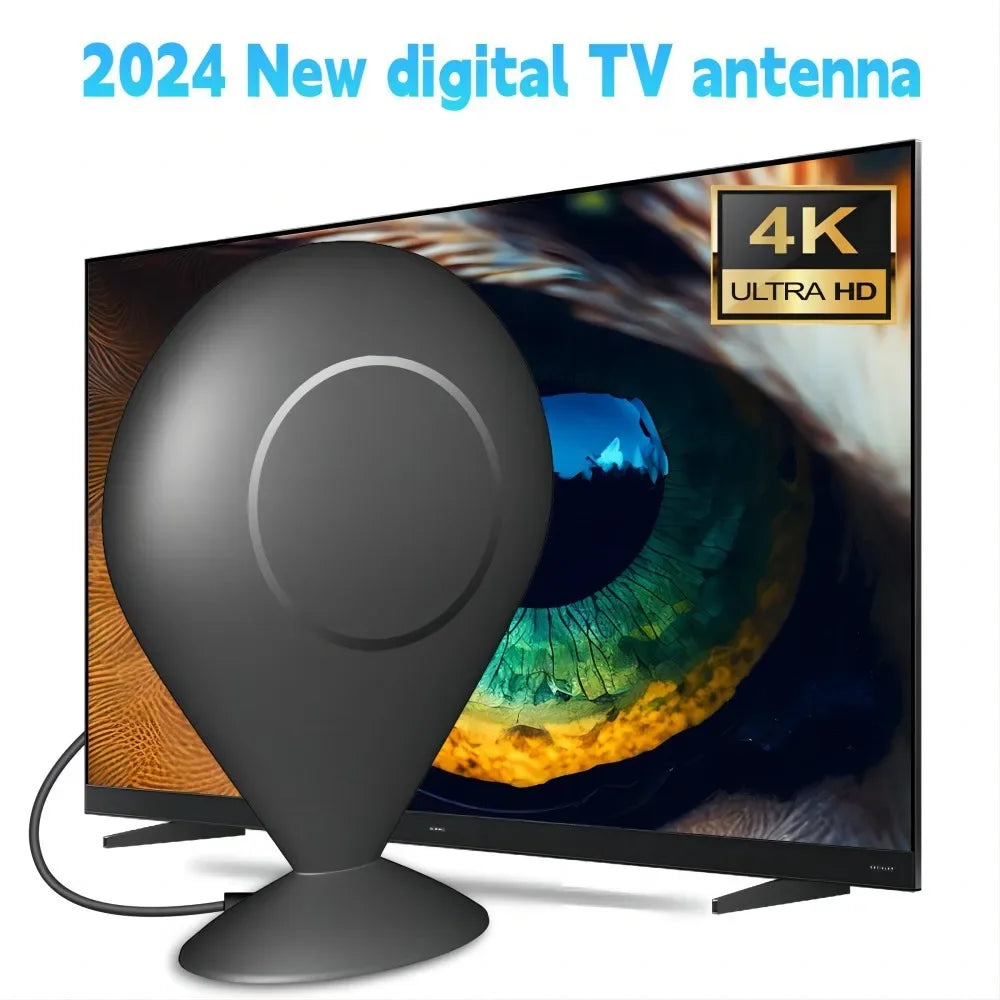 2026 New Digital TV Antenna Booster Signal Amplifier for 50-80 Miles in Europe and America, 4K HD Antenna Oasis Select