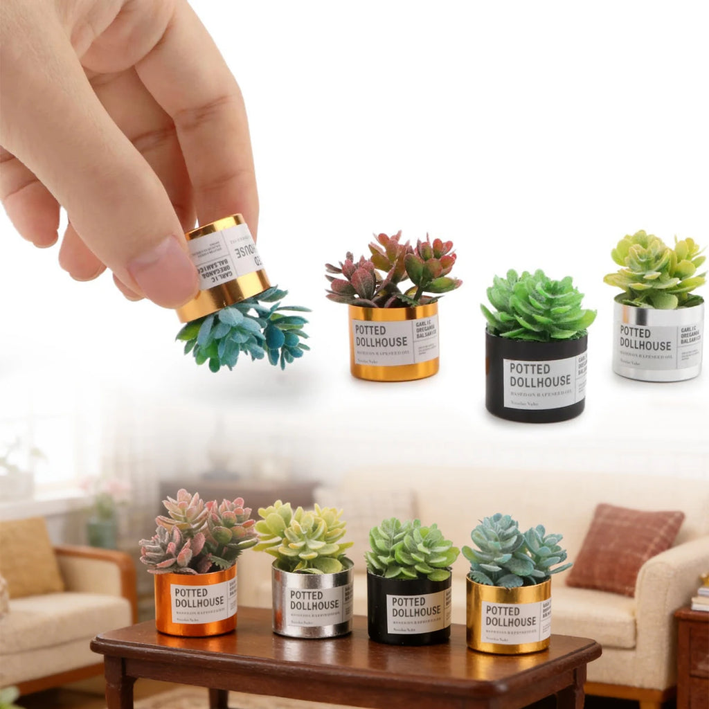 Mini Plastic Succulent Pots Small Succulent Pots Funny Plant Pots Doll House Decor Fairy Garden Micro Landscape Desk Accessories Oasis Select