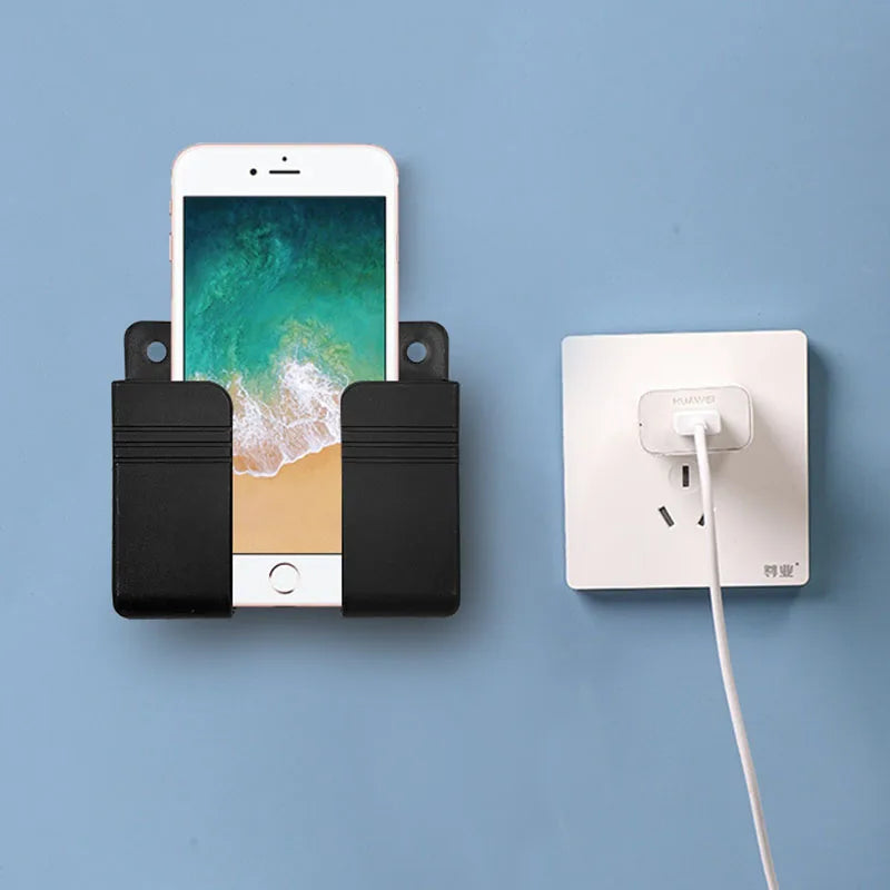 1PCS Wall Charger Hook Mobile Phone Holder For Iphone Xiaomi IOS Universal Cellphone Hanging Stand Bracket Hooks Charging Dock Oasis Select Black