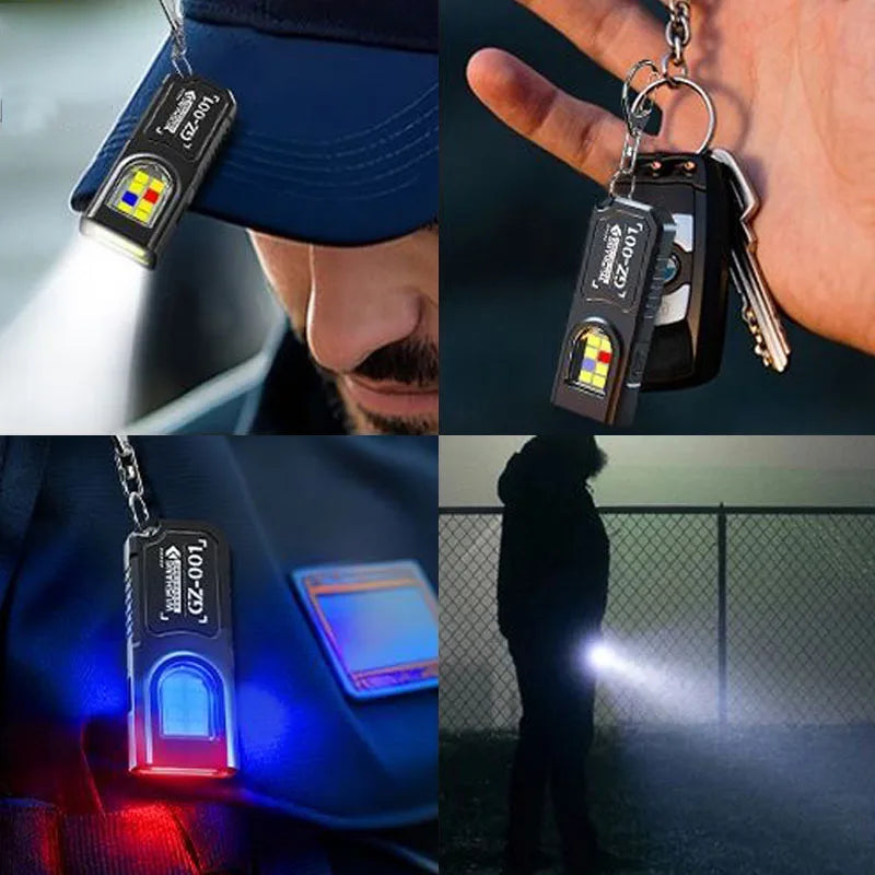 Mini COB LED Keychain Flashlight | USB-C Rechargeable, 5 Modes