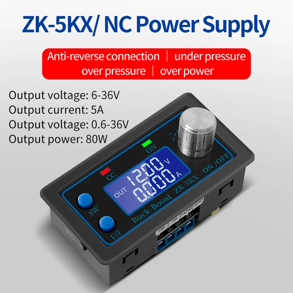 ZK-5KX 80W Buck Boost Power Module 0.6-36V LCD Display DC-DC Power Module Oasis Select