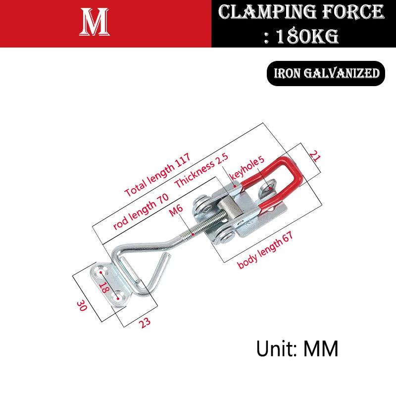 Quick Clamps Easy-to-use Horizontal Clamps Box Buckles Versatile Adjustable Buckles For Outdoor Activities Home Industrial Oasis Select M
