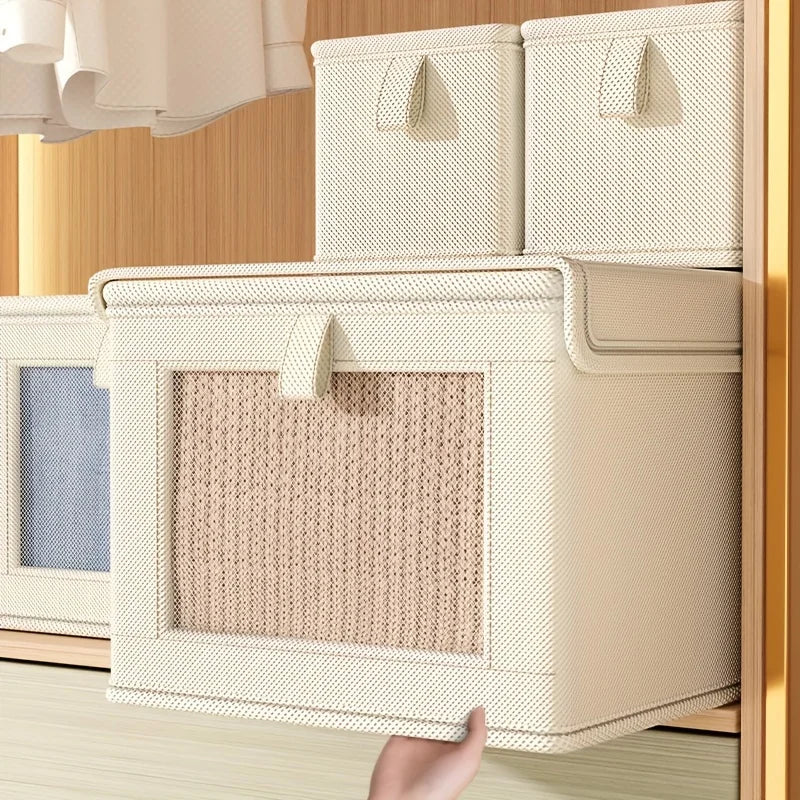 1PC Foldable Oxford Cloth Storage Box Dustproof Household Clothes Organizer with Transparent Window for Home Use Oasis Select