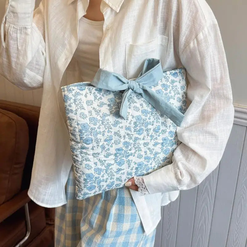 Floral Print Fabric Makeup Bag Women's Cosmetic Pouch 꽃무늬 천 메이크업 가방 Сумка женская Travel Organizer Floral Book Storage Bag Oasis Select