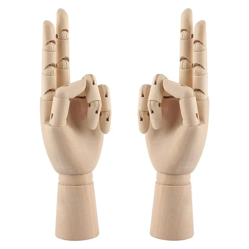 LIKE WISH Wooden Hand Model, 2 PCS, 12 Inches Left And Right Hand Art Mannequin Figure With For Hand Jewelry Display, Decoration Oasis Select wood