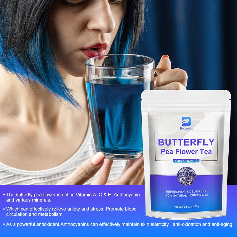 BEWORTHS 100% Natural Butterfly Herb Extract Enhances Immunity, Rich in Vitamin C and E Antioxidant Supplements for Beauty Oasis Select