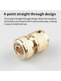 4-point Water Pipe Quick Connector Copper High Pressure Coupling for Water Gun Adapter Joints Garden Irrigation Accessories Oasis Select 10pcs