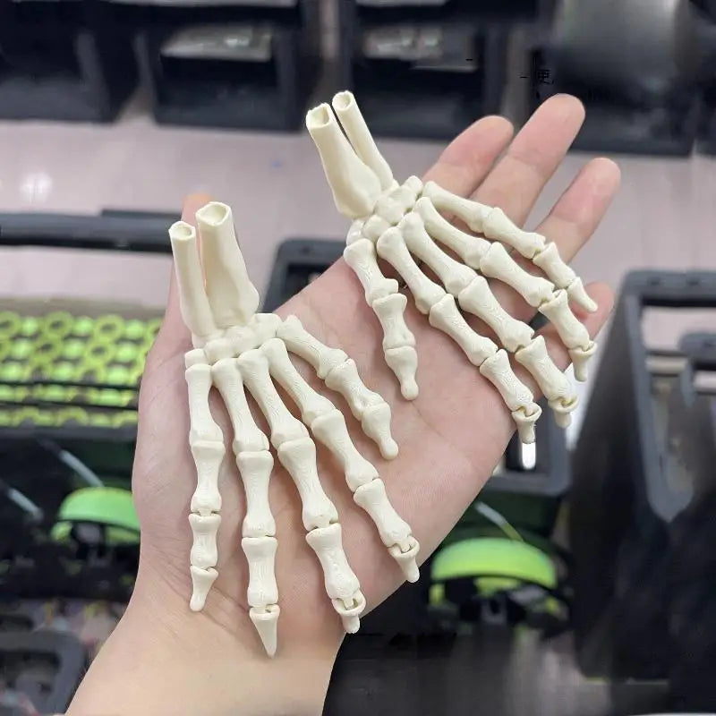 3D Printed Realistic Flexible Joint Skeleton Hand Model Ghost Halloween Party Decoration Home Ornament Oasis Select 1Pair