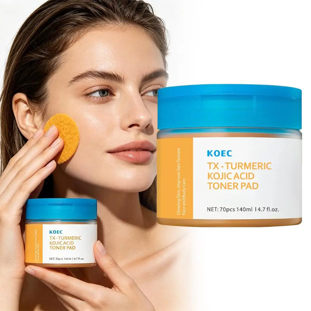 KOEC Turmeric Kojic Acid Toner Pads, Glowing Skin, Exfoliating, Balance Oil, Remove Excess Keratin Facial Sponges, Daily Cleaner Oasis Select
