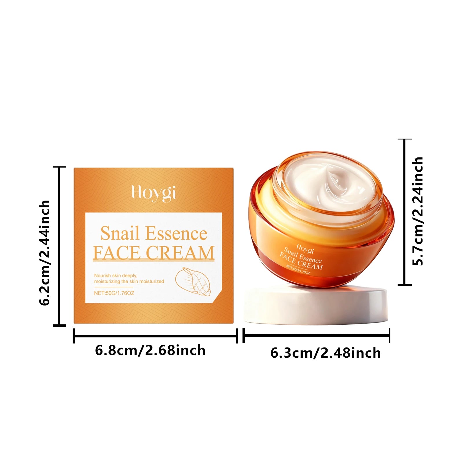 Hoygi Snail Essence Face Cream – Anti-Wrinkle & Brightening Snail Essence Cream Oasis Select 50g Boxed