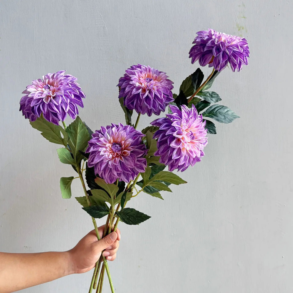 Lifelike artificial dahlia flower with 1 heads long branch silk flower for home wedding decor birthday party bedroom Decoration Oasis Select
