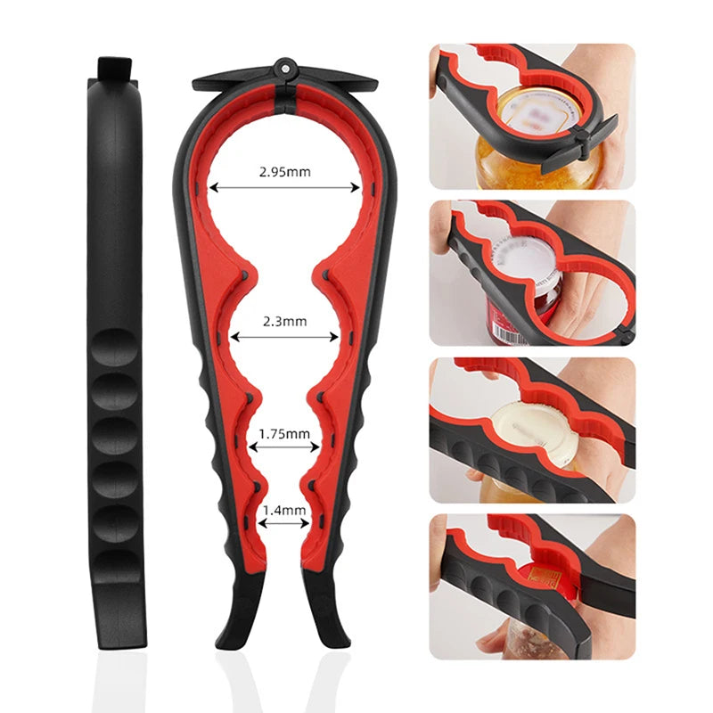4-in-1 Jar & Can Opener Kit | Ergonomic Anti-Slip Handle
