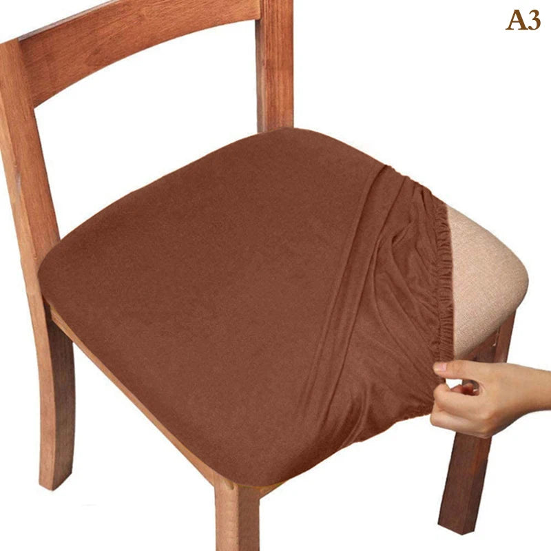 Dining Room Chair Cover Seat Covers Spandex 13solid Colors Removable Washable Elastic Cushion Covers For Home Oasis Select Coffee