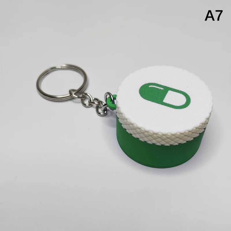 Mini Sliding Pill Box With Keychain Capsule Cross Symbols Portable Plastic Medicine Case Pill Holder Daily Use Emergencies Oasis Select A7