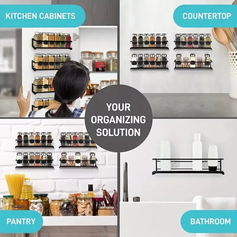 Iron Shelf Wall Mounted Organiser Kitchen Home Spice Storage Rack Bathroom Storage Drainage Rack Bathroom Kitchen Accessories Oasis Select